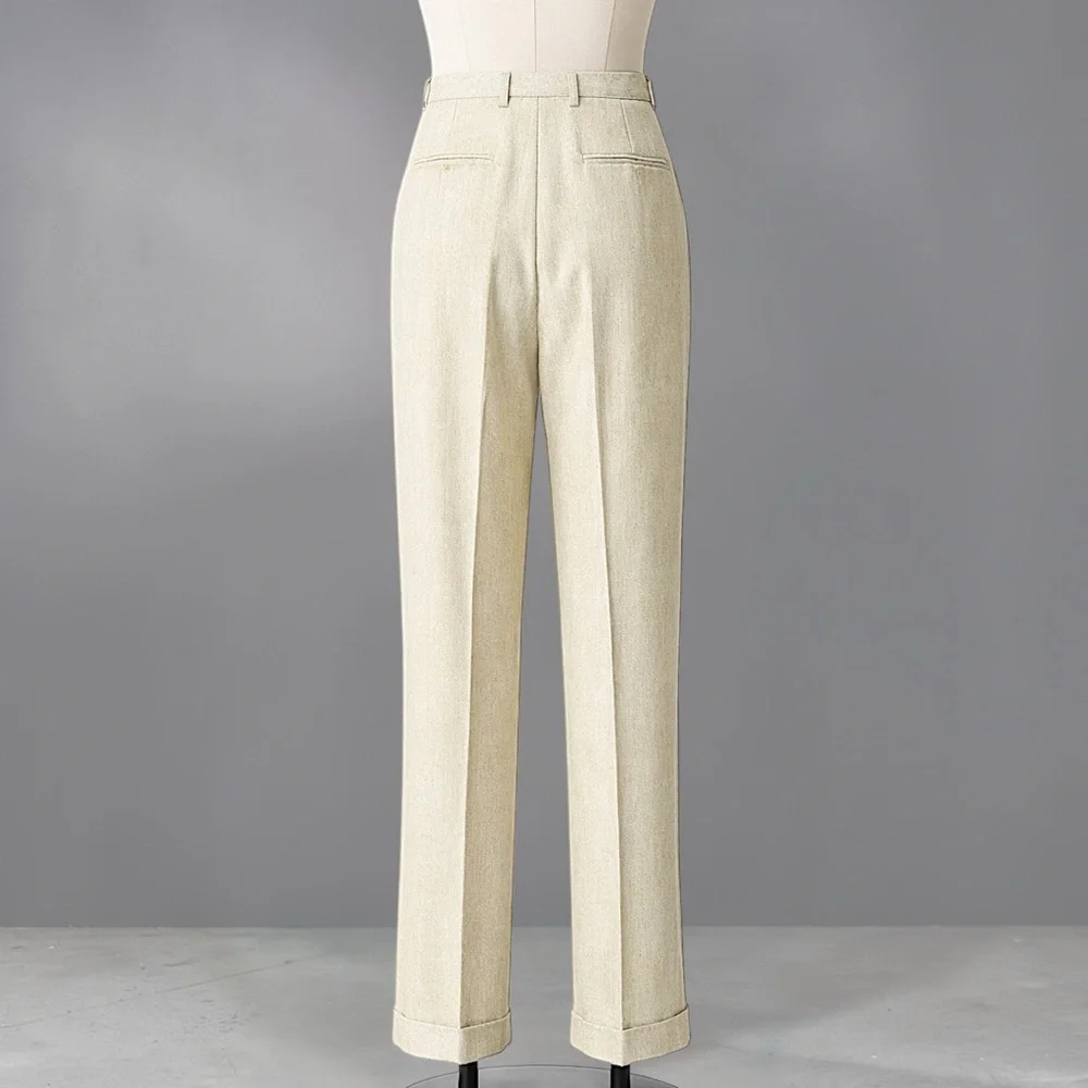 Rena Rowan Tailored Light Sage Green Cuffed Trousers